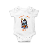 Shiva's Little Champion - Maha Shivaratri Customized Romper For Babies With Name - WHITE - 0 - 3 Months Old (Chest 16")