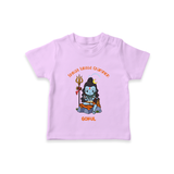 Shiva's Little Champion - Maha Shivaratri Customized T-Shirt For Kids With Name - LILAC - 0-5 Months Old (Chest 17")