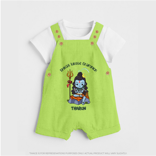 Shiva's Little Champion - Maha Shivaratri Customized Dungaree Set For Kids With Name