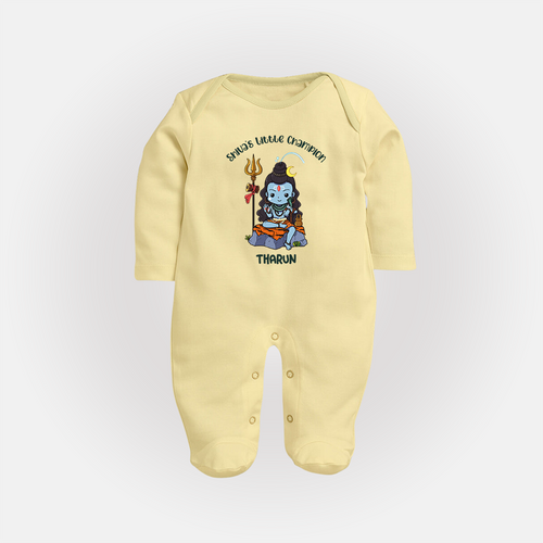 Shiva's Little Champion - Maha Shivaratri Customized Sleep Suit For Babies With Name