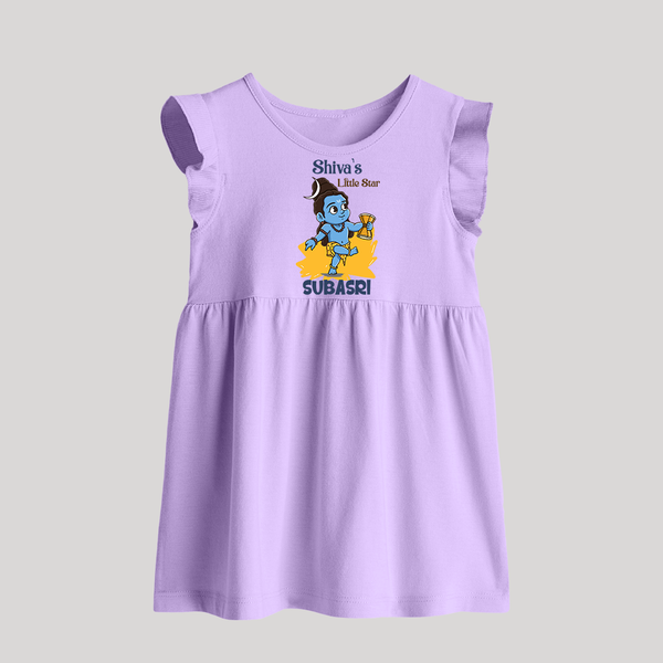 Shiva's Little Star Baby Frock | Personalized Baby Frock for the Child of Lord Shiva - LILAC - 0 - 3 Months Old (Chest 17")