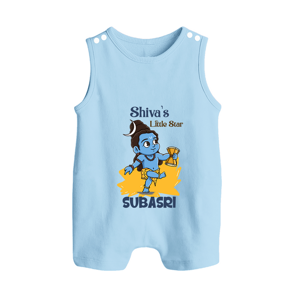 Shiva's Little Star Romper Suit | Personalized Romper Suit for the Child of Lord Shiva - BABY BLUE - 0 - 5 Months Old (Chest 18")