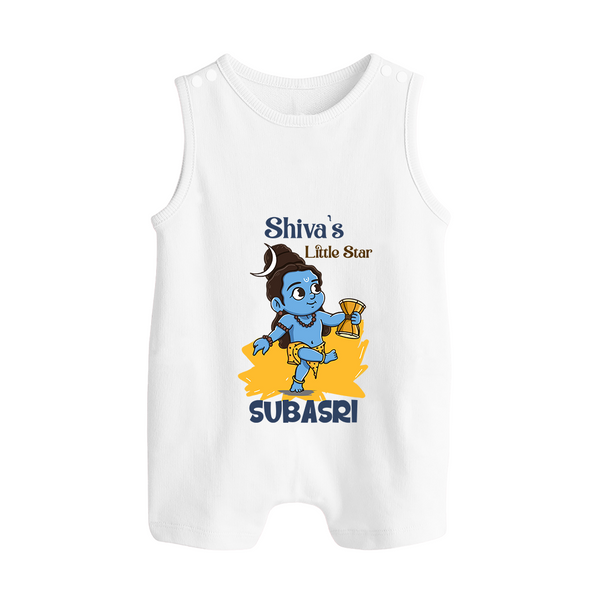 Shiva's Little Star Romper Suit | Personalized Romper Suit for the Child of Lord Shiva - WHITE - 0 - 5 Months Old (Chest 18")