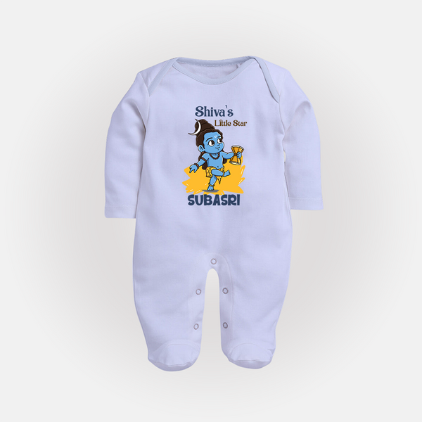 Shiva's Little Star Sleep Suit | Personalized Sleep Suit for the Child of Lord Shiva - BABY BLUE - New Born (Chest 7.5")