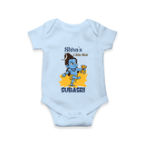Shiva's Little Star Romper | Personalized Romper for the Child of Lord Shiva - BABY BLUE - New Born (Chest 14")