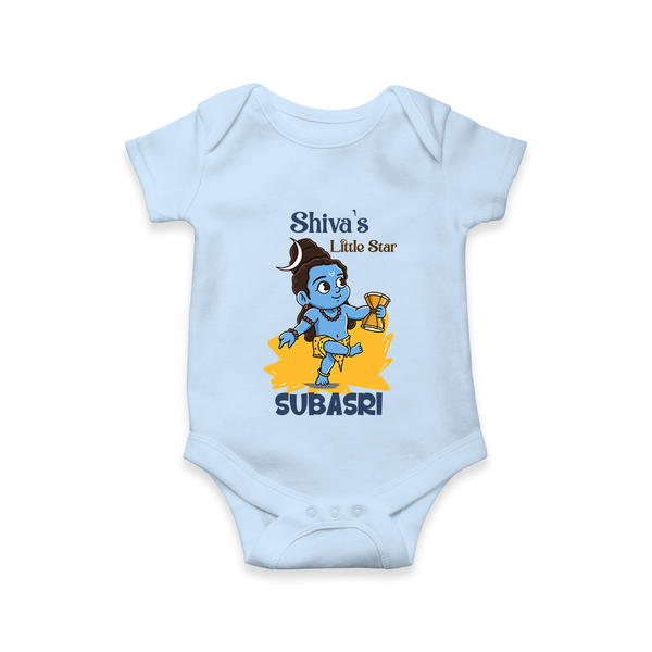 Shiva's Little Star Romper | Personalized Romper for the Child of Lord Shiva - BABY BLUE - New Born (Chest 14")