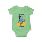 Shiva's Little Star - Maha Shivaratri Customized Romper For Babies With Name - GREEN - 0 - 3 Months Old (Chest 16")