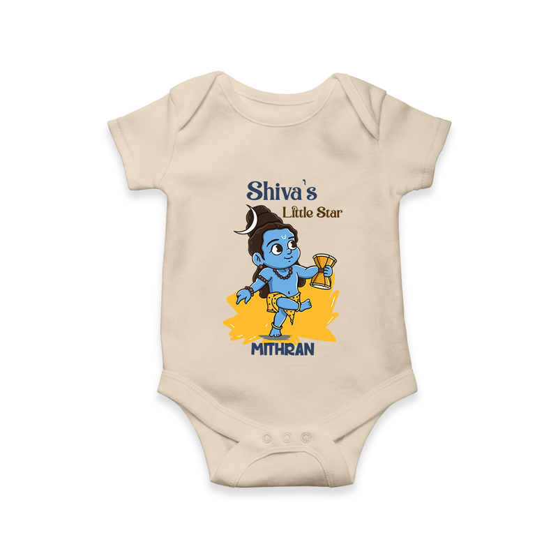 Shiva's Little Star - Maha Shivaratri Customized Romper For Babies With Name - IVORY - 0 - 3 Months Old (Chest 16")