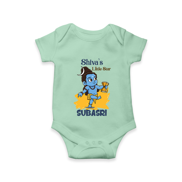 Shiva's Little Star Romper | Personalized Romper for the Child of Lord Shiva - MINT GREEN - New Born (Chest 14")