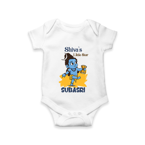 Shiva's Little Star Romper | Personalized Romper for the Child of Lord Shiva - WHITE - New Born (Chest 14")