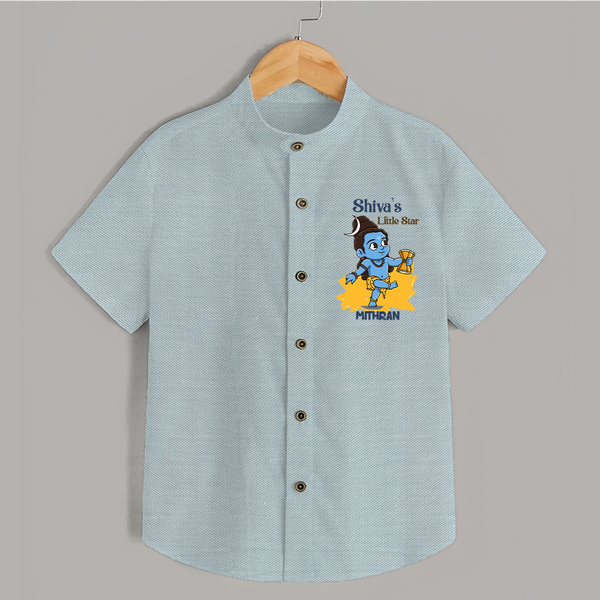 Shiva's Little Star - Maha Shivaratri Customized Shirt For Kids With Name - ARCTIC BLUE - 0 - 6 Months Old (Chest 23")