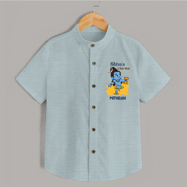 Shiva's Little Star Shirt | Personalized Shirt for the Child of Lord Shiva - ARCTIC BLUE - 0 - 6 Months Old (Chest 23")
