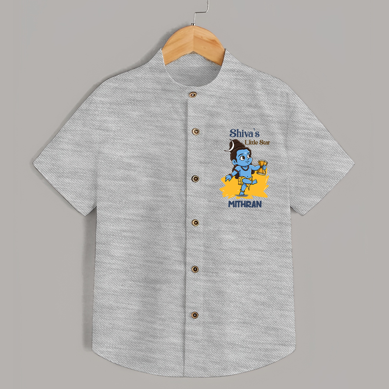 Shiva's Little Star Shirt | Personalized Shirt for the Child of Lord Shiva - GREY - 0 - 6 Months Old (Chest 23")