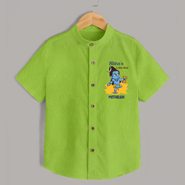 Shiva's Little Star Shirt | Personalized Shirt for the Child of Lord Shiva - LIME GREEN - 0 - 6 Months Old (Chest 23")