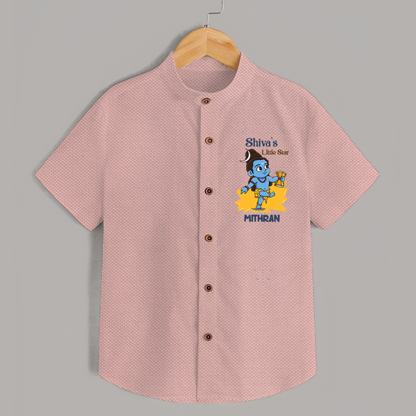 Shiva's Little Star Shirt | Personalized Shirt for the Child of Lord Shiva - PEACH - 0 - 6 Months Old (Chest 23")