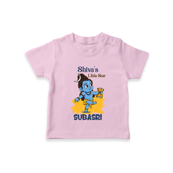 Shiva's Little Star T-Shirt | Personalized T-Shirt for the Child of Lord Shiva - BABY PINK - 0-5 Months Old (Chest 17")