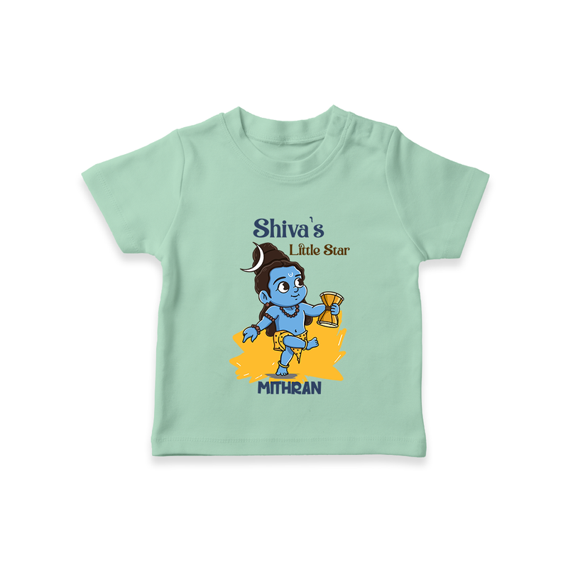 Shiva's Little Star - Maha Shivaratri Customized T-Shirt For Kids With Name - MINT GREEN - 0-5 Months Old (Chest 17")