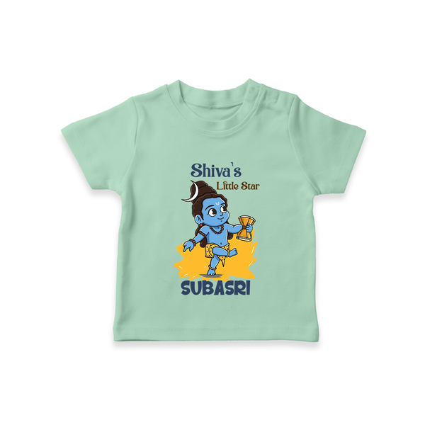 Shiva's Little Star T-Shirt | Personalized T-Shirt for the Child of Lord Shiva - MINT GREEN - 0-5 Months Old (Chest 17")