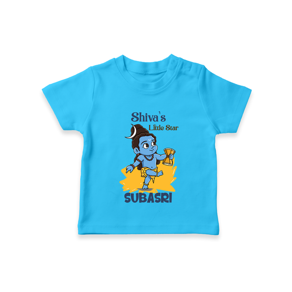Shiva's Little Star T-Shirt | Personalized T-Shirt for the Child of Lord Shiva - SKY BLUE - 0-5 Months Old (Chest 17")