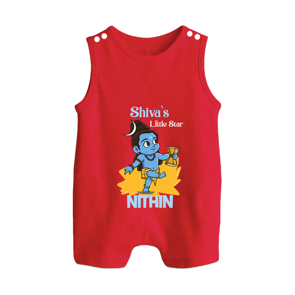 Shiva's Little Star Romper Suit | Personalized Romper Suit for the Child of Lord Shiva - RED - 0 - 5 Months Old (Chest 18")