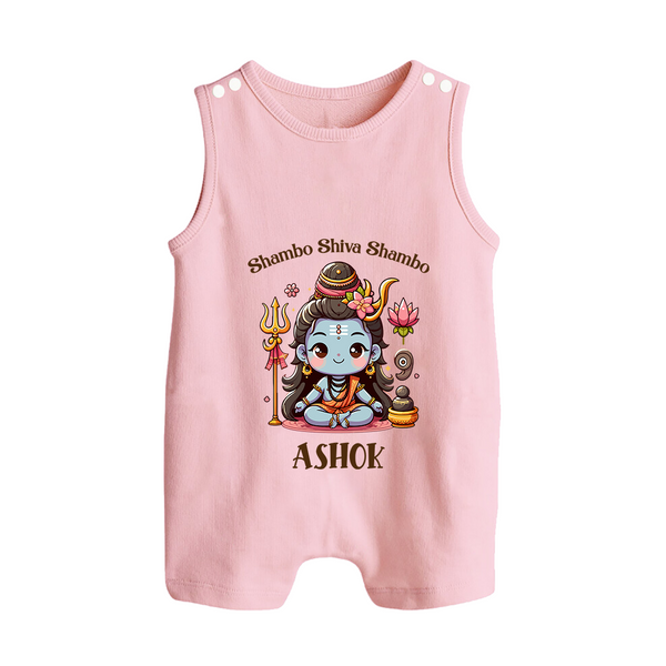 Shambo Shiva Shambo Romper Suit | Custom Romper Suit for Shiva Devotees - BABY PINK - 0 - 5 Months Old (Chest 18")