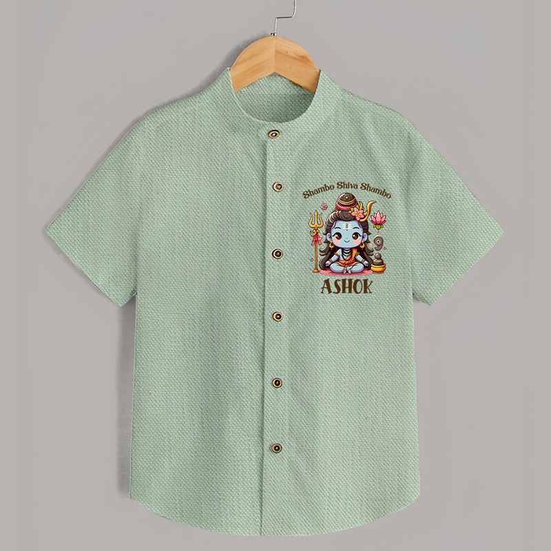 Shambo Shiva Shambo Shirt | Custom Shirt for Shiva Devotees - MINT GREEN - 0 - 6 Months Old (Chest 23")