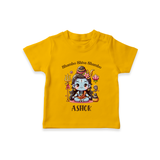Shambo Shiva Shambo T-Shirt | Custom T-Shirt for Shiva Devotees - CHROME YELLOW - 0-5 Months Old (Chest 17")