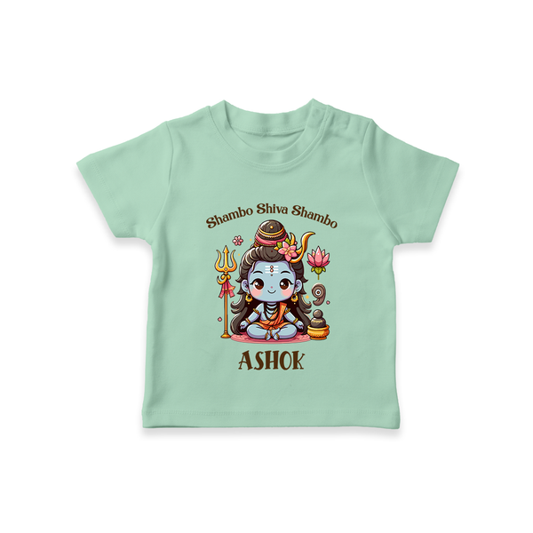 Shambo Shiva Shambo T-Shirt | Custom T-Shirt for Shiva Devotees - MINT GREEN - 0-5 Months Old (Chest 17")