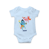 Hara Hara Mahadevaki - Maha Shivaratri Customized Romper For Babies With Name - BABY BLUE - 0 - 3 Months Old (Chest 16")