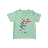 Hara Hara Mahadevaki - Maha Shivaratri Customized T-Shirt For Kids With Name - MINT GREEN - 0-5 Months Old (Chest 17")