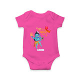 Hara Hara Mahadevaki - Maha Shivaratri Customized Romper For Babies With Name - HOT PINK - 0 - 3 Months Old (Chest 16")