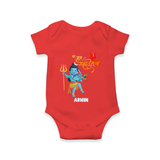 Hara Hara Mahadevaki - Maha Shivaratri Customized Romper For Babies With Name - RED - 0 - 3 Months Old (Chest 16")