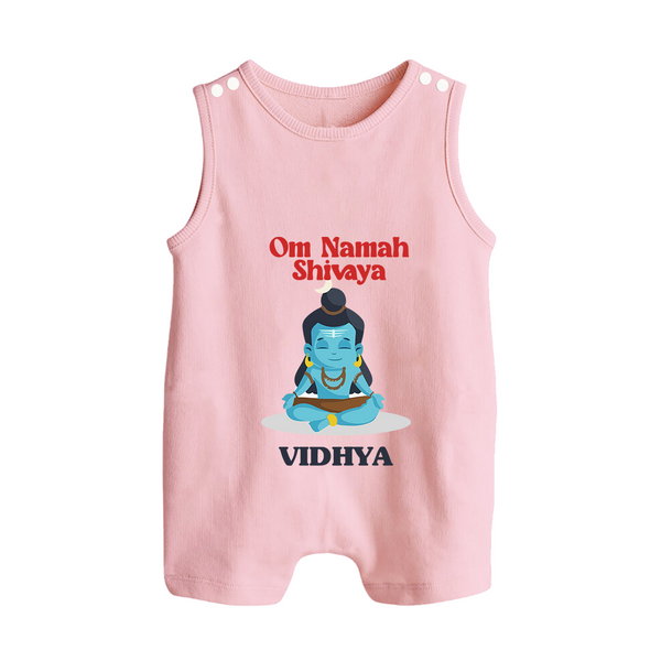 Om Namah Shivaya Romper Suit | Custom Romper Suit for Shiva's Devotional Celebration - BABY PINK - 0 - 5 Months Old (Chest 18")