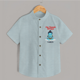 Om Namah Shivaya - Maha Shivaratri Customized Shirt For Kids With Name - ARCTIC BLUE - 0 - 6 Months Old (Chest 23")