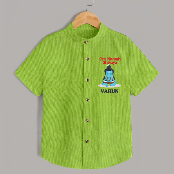 Om Namah Shivaya Shirt | Custom Shirt for Shiva's Devotional Celebration - LIME GREEN - 0 - 6 Months Old (Chest 23")