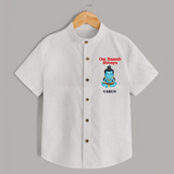 Om Namah Shivaya - Maha Shivaratri Customized Shirt For Kids With Name - WHITE - 0 - 6 Months Old (Chest 23")