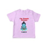 Om Namah Shivaya - Maha Shivaratri Customized T-Shirt For Kids With Name - LILAC - 0-5 Months Old (Chest 17")