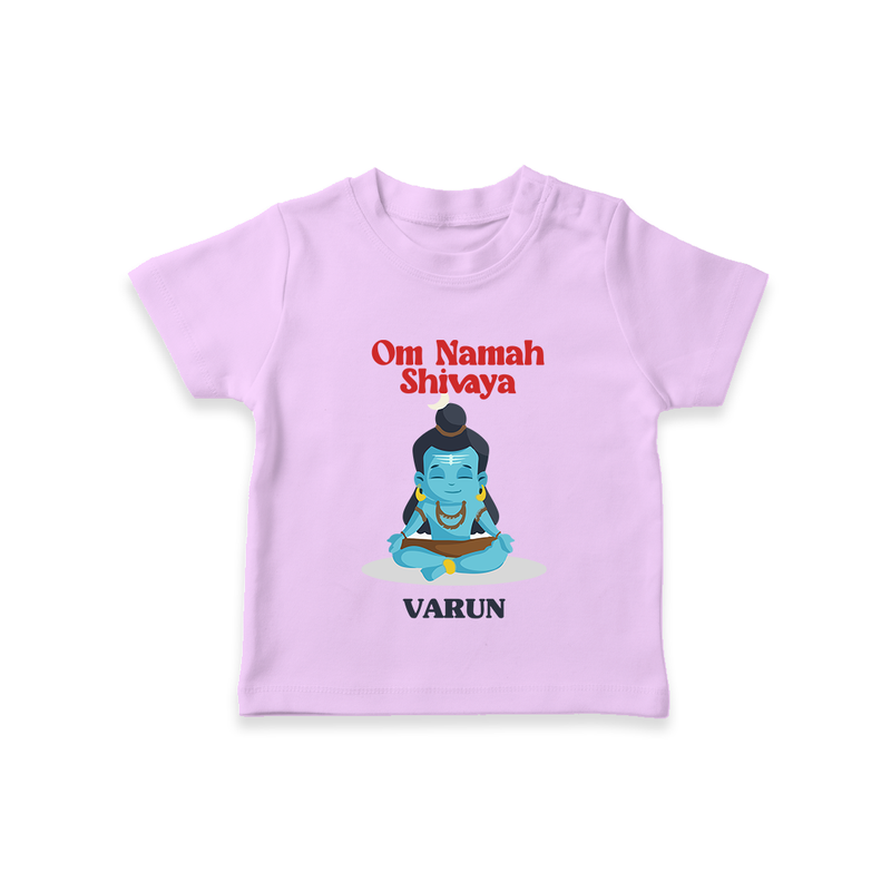 Om Namah Shivaya - Maha Shivaratri Customized T-Shirt For Kids With Name - LILAC - 0-5 Months Old (Chest 17")