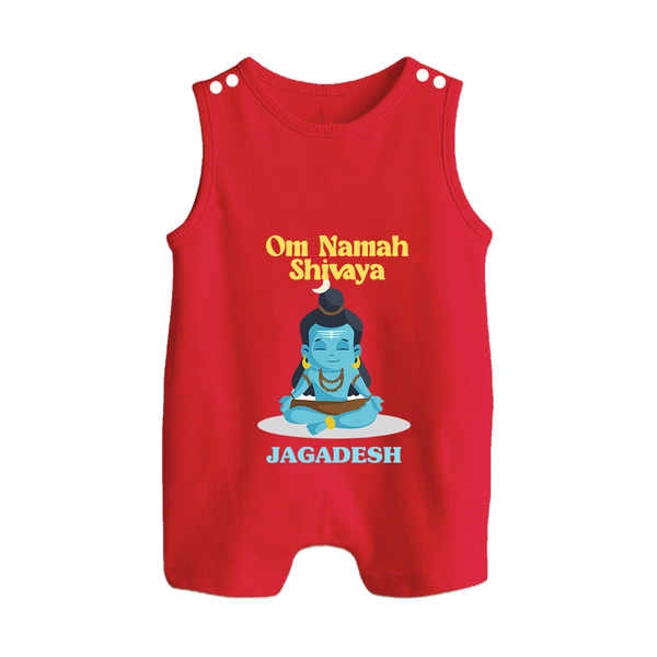 Om Namah Shivaya Romper Suit | Custom Romper Suit for Shiva's Devotional Celebration - RED - 0 - 5 Months Old (Chest 18")