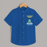 Om Namah Shivaya - Maha Shivaratri Customized Shirt For Kids With Name - COBALT BLUE - 0 - 6 Months Old (Chest 23")