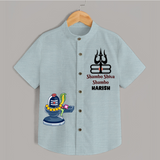 Shambo Shiva Shambo Shirt | Personalized Baby Shirt for Shiva's Blessings - ARCTIC BLUE - 0 - 6 Months Old (Chest 23")