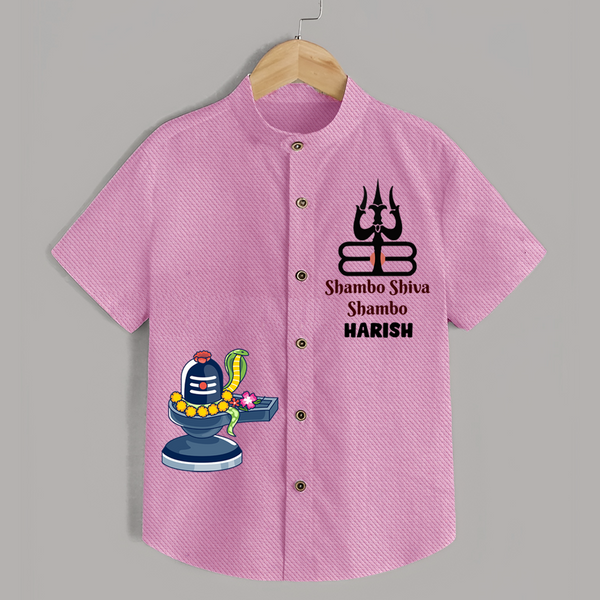 Shambo Shiva Shambo Shirt | Personalized Baby Shirt for Shiva's Blessings - BABY PINK - 0 - 6 Months Old (Chest 23")