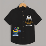 Shambo Shiva Shambo Shirt | Personalized Baby Shirt for Shiva's Blessings - BLACK - 0 - 6 Months Old (Chest 23")