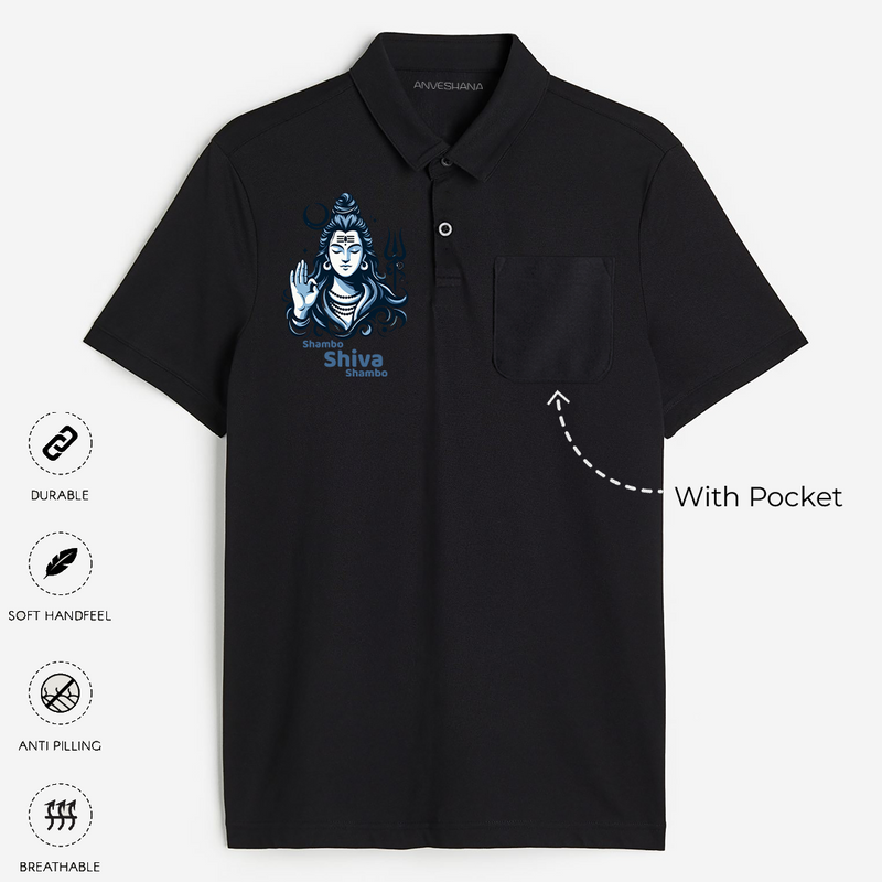 Sambo Shiva Sambo Feel The Power - Customized Polo T-shirt For Adult - BLACK - Small (Chest 19")