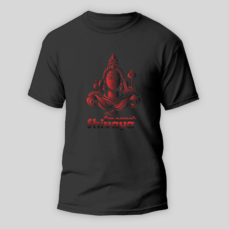 Om Namah Shivaya Vibration Of The Universe - Customized T-shirt For Adult - BLACK - S (Chest 19")