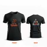 Hara Hara Mahadev Feel The Divine Power - Front And Back Imprinted T-Shirt For Adults - BLACK - S (Chest 19")