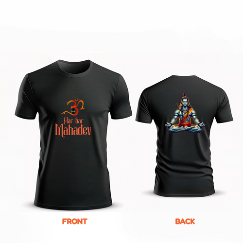 Hara Hara Mahadev Feel The Divine Power - Front And Back Imprinted T-Shirt For Adults