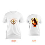 Mahadeva The Supreme God - Front And Back Imprinted T-Shirt For Adults - WHITE - S (Chest 19")