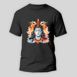 Divine Shiva - The Supreme Yogi - Customized T-shirt For Adult - BLACK - S (Chest 19")