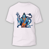 Mahadev - The Destroyer and Protector - Customized T-shirt For Adult - WHITE - S (Chest 19")